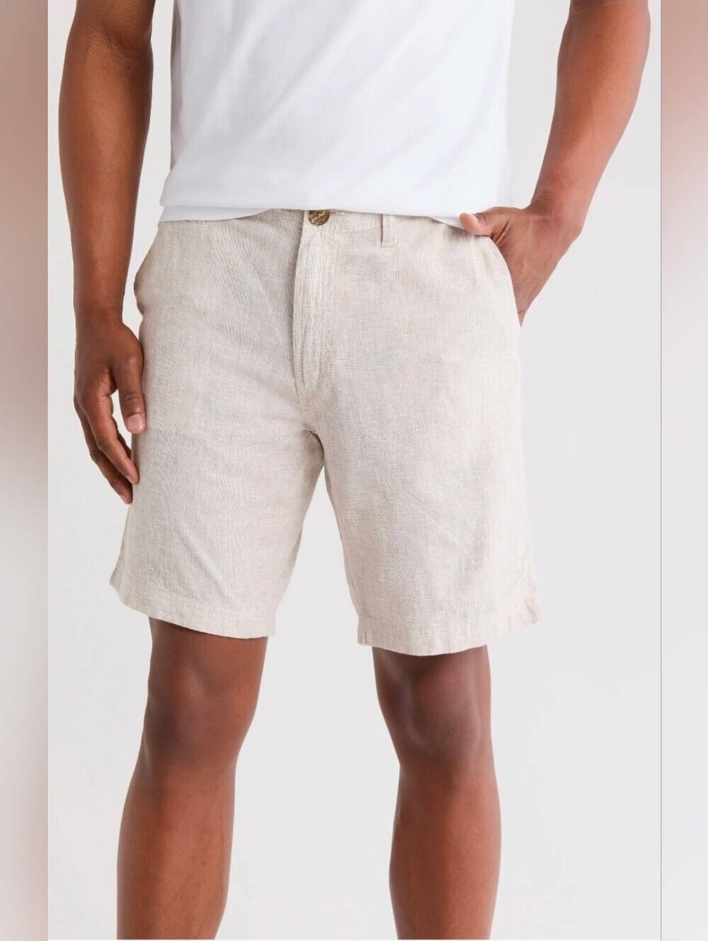 14th & Union | NWT Tan Linen & Cotton 8-Inch Shorts Size 38